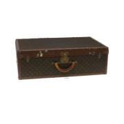 Pre-owned Brunt lerret Louis Vuitton reiseveske