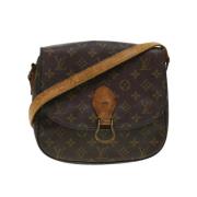 Pre-owned Brunt lerret Louis Vuitton Cartouchiere