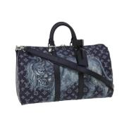 Pre-owned Navy Canvas Louis Vuitton Keepall