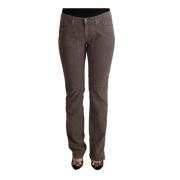 Brown Cotton Low Waist Iconic Patches Leg Denim Jeans