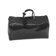 Pre-owned Svart lerret Louis Vuitton Keepall