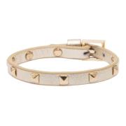 Leather Stud Bracelet Mini Gold Metallic