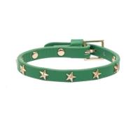 Leather Star Stud Bracelet Green