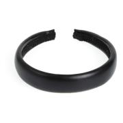 Leather Hair Band Broad Black
