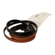 Brown Leather Silver Tone Buckle Belt