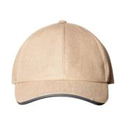 Beige Lin Twill Baseball Cap - Stilig og Komfortabel