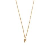 Initial F Satellite Chain Neck - Pale Gold