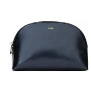 Metallic Make-Up Pouch Large Navy Blue