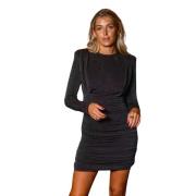 Anastasia Ruched Mini Dress - Onyx Glint