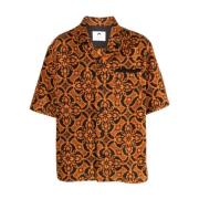 Oransje Oriental Håndkle-Print Skjorte