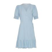 Emery Lyanna Ss Wrap Dress - Mid Blue Wash