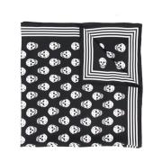 Sort Silke Mini Skull Print Skjerf