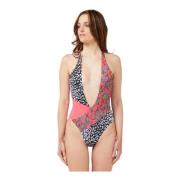 Fuchsia Polyester Swimwear