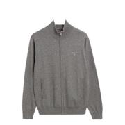 Grå Cotton Wool Zip Cardigan Jakke