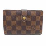 Pre-owned Brunt lerret Louis Vuitton lommebok