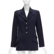 Pre-owned Marineblå ull Chanel Blazer