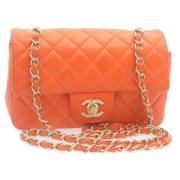 Pre-owned Oransje skinn Chanel Crossbody Veske