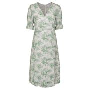 Paola Midi Dress - Creme Flower