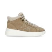 Beige Skinn Sneakers for Kvinner