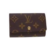 Pre-owned Brunt lerret Louis Vuitton lommebok