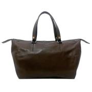 Pre-owned Brunt skinn Celine Boston veske