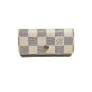 Pre-owned Beige lerret Louis Vuitton nokkelveske