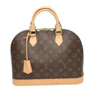 Pre-owned Brunt lerret Louis Vuitton Alma