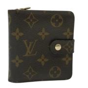 Pre-owned Brunt lerret Louis Vuitton lommebok