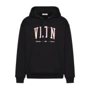 Svart Vltn Logo-Print Hoodie