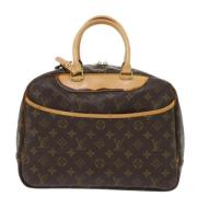 Pre-owned Brunt lerret Louis Vuitton Deauville