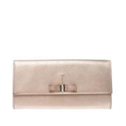 Pre-owned Beige Laer Salvatore Ferragamo lommebok