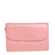 Pre-owned Rosa skinn Miu Miu lommebok