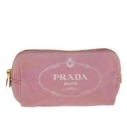 Pre-owned Rosa lerret Prada veske