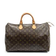 Pre-owned Brunt lerret Louis Vuitton Speedy