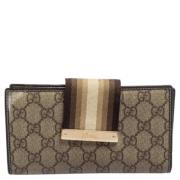 Pre-owned Beige Belagt lerret Gucci lommebok