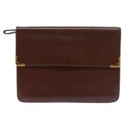 Pre-owned Burgunder Leather Cartier Clutch