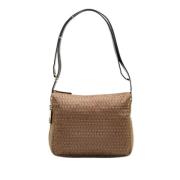 Pre-owned Brunt lerret Fendi skulderveske