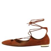 Pre-owned Brunt semsket skinn Aquazzura Leiligheter