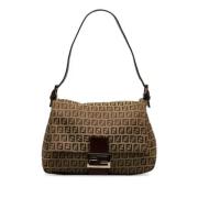 Pre-owned Brunt skinn Fendi Baguette Mamma