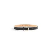 Sort Maison Boinet Nubuck Leather Belt Black Belte