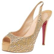 Pre-owned Beige Laer Christian Louboutin Sandaler