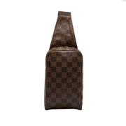 Pre-owned Brunt lerret Louis Vuitton Crossbody veske