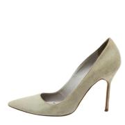 Pre-owned Gronn semsket skinn Manolo Blahnik haeler