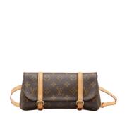 Pre-owned Brunt lerret Louis Vuitton Hopscotch veske