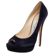 Pre-owned Navy semsket skinn Jimmy Choo haeler