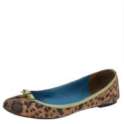 Pre-owned Brunt belagt lerret, Dolce & Gabbana Flats