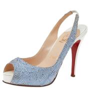 Pre-owned Hvitt stoff Christian Louboutin Sandaler