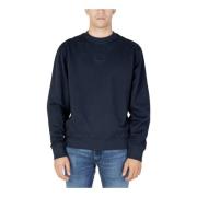 Blå Langarmet Sweatshirt for Menn