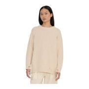 Beige Oversized Bud Strikkegenser