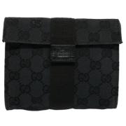 Pre-owned Svart lerret Gucci Clutch